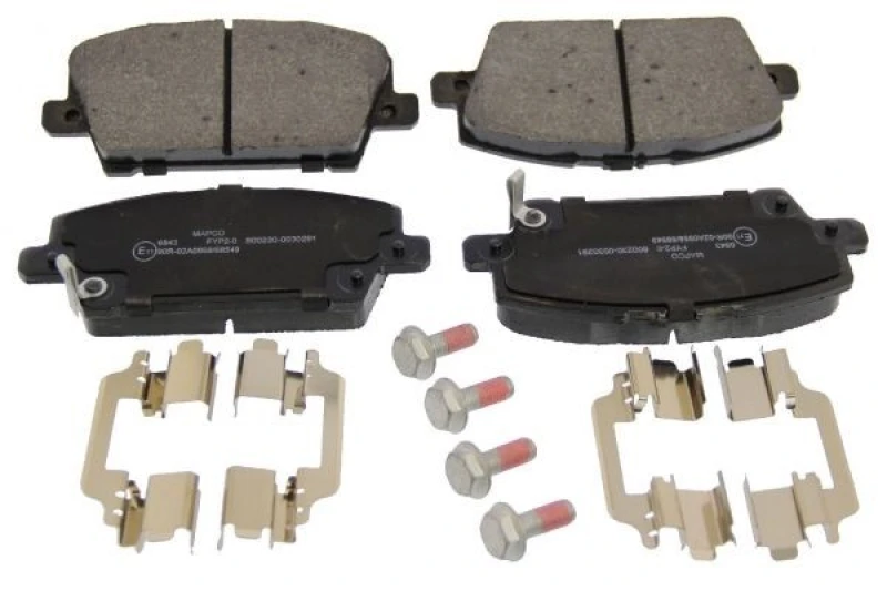 Image of MAPCO 6843 Brake pad set Front Axle, with acoustic wear warning, with anti-squeak plate Brake Pad Set,disc brake (402)