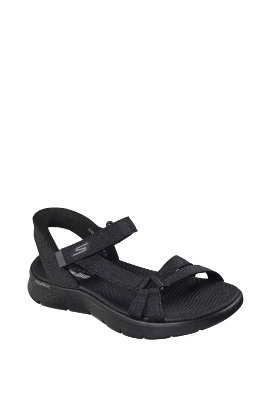 Image of Skechers Womens GO WALK Flex Illuminate Sandal in Black Size: 5 Black Female 5
