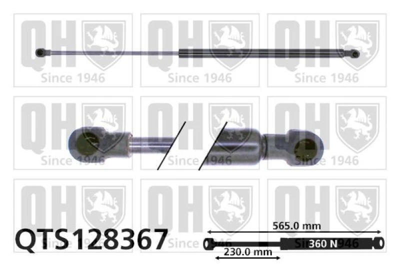 Image of QUINTON HAZELL Tailgate strut QUINTON HAZELL QTS128367