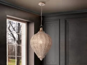 Image of Tebas Vintage Ceiling Pendant Champagne, gold, E27
