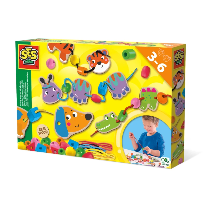 Image of SES Creative Lacing Animals Bead Set Multi unisex