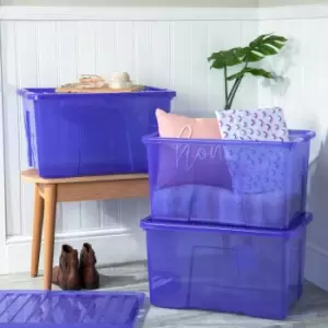 Image of Wham Set 3 Crystal 60 Litre Box & Lid - Blue