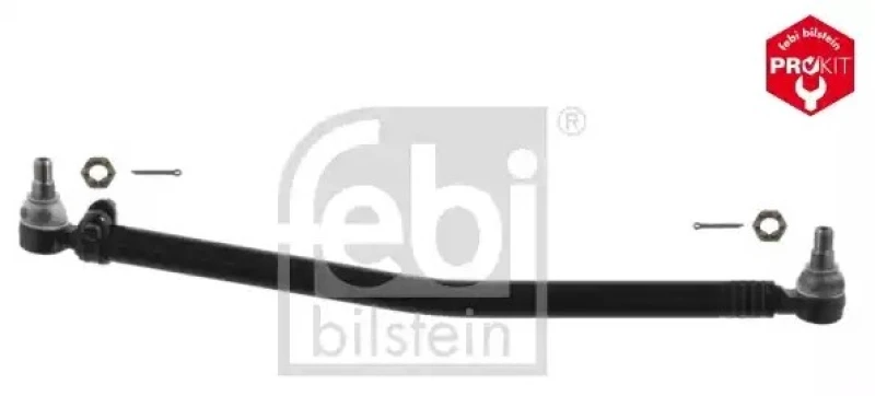 Image of FEBI BILSTEIN 35412 Centre Rod Assembly Front Axle, with castellated nut and split pins, OE Turbo NEW Centre Rod Assembly (285)