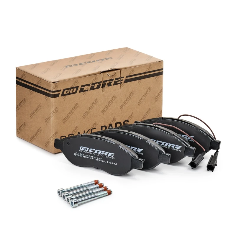 Image of goCORE GCD020006 Brake pad set with integrated wear warning contact, with accessories, with brake caliper screws Brake Pad Set,disc brake (402)