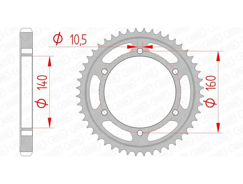 Image of AFAM Steel Standard Rear Sprocket 16701530