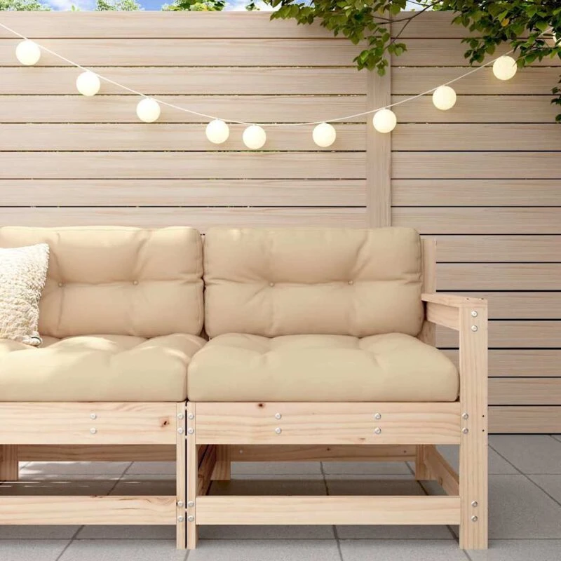 Image of vidaXL Garden Chair with Cushions Solid Wood Pine, Brown 825569