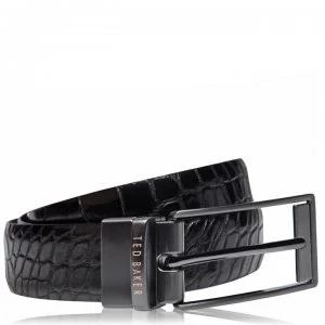 Image of Ted Baker Sandrer Reversible Croc Leather Belt - BLACK