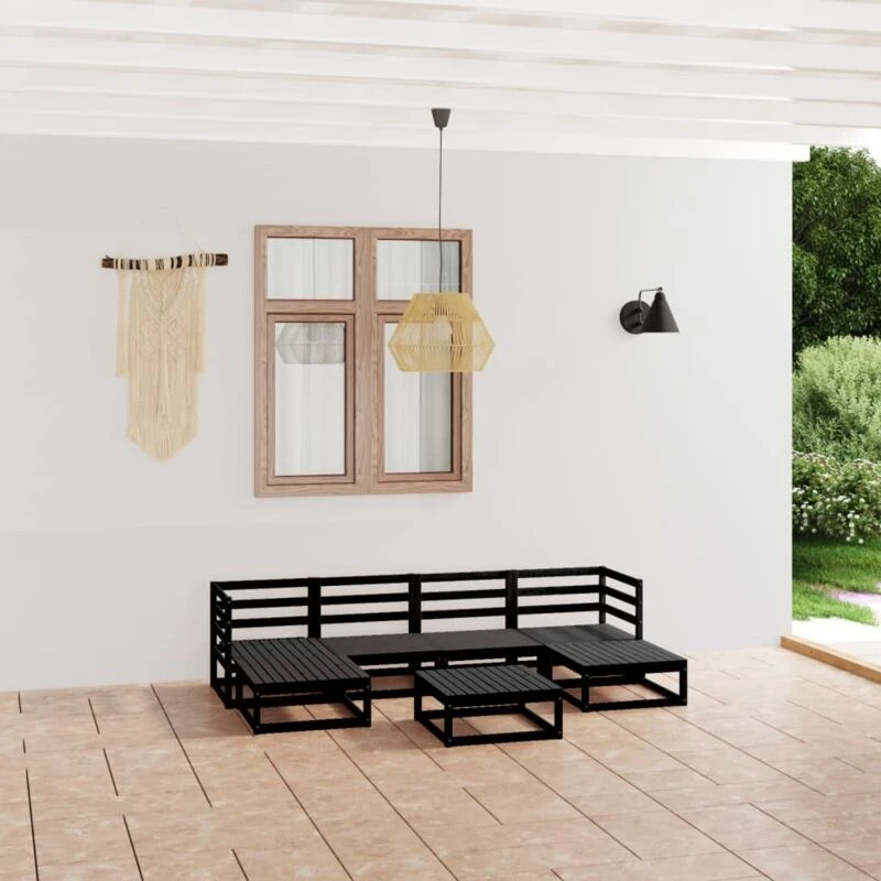 Image of VIDAXL 7 Piece Garden Lounge Set Solid Pinewood Vidaxl 8720286471760
