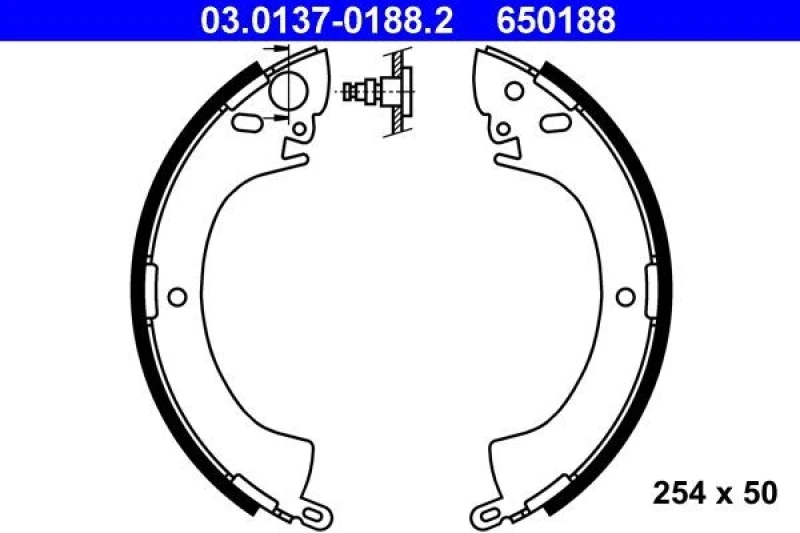 Image of ATE 03.0137-0188.2 Brake Shoes Brake Shoe Set (70)