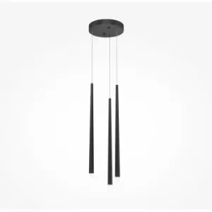 image of Maytoni Lighting - Maytoni Maytoni Cascade Modern 3 Light Cluster Pendant Ceiling Light Black Integrated LED 4000K