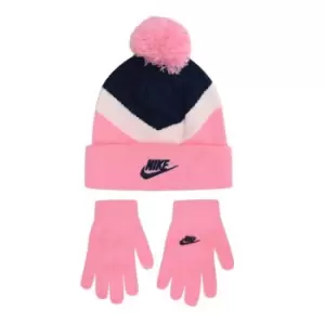 image of Nike NSW Bobble Hat and Glove Set - Blue