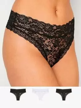 Image of Long Tall Sally 3 Pack Floral Lace Thong, Multi, Size 22-24, Women