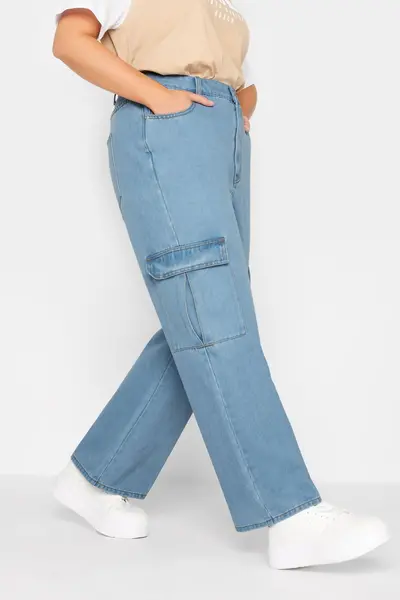 Image of Yours Cargo Jeans Blue