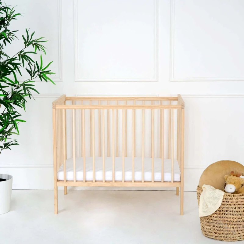 Image of Clair De Lune East Coast Space Saver Cot with Mattress - Natural Natural unisex One Size