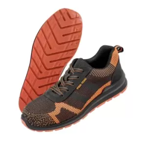 Image of Result Work-Guard Unisex Adults Suede Trim Safety Trainer (11 UK) (Black/Orange)