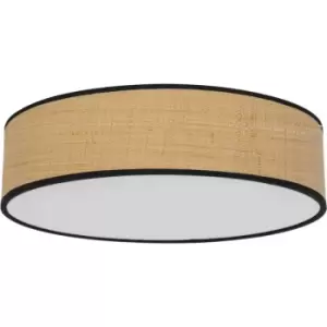Image of Zumaline Maori Cylindrical Ceiling Light, Black, White, 2x E27