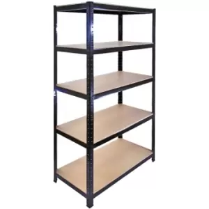 image of Monstershop - 5 x 90cm Black Warehouse Storage Bays / Garage Shed Shelving / Utility Racks - Black