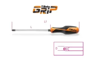 image of Beta Tools 1262E Beta GRIP Phillips Head Screwdriver w/ Hex Bolster PH2 x 150mm