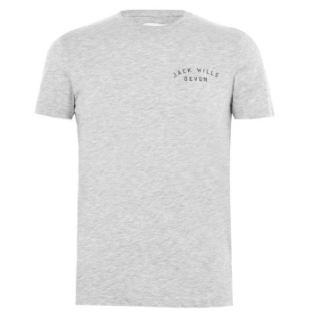 image of Jack Wills Underwood Logo T-Shirt - Grey Marl