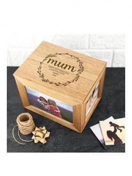 image of Personalised Oak Photo Cube