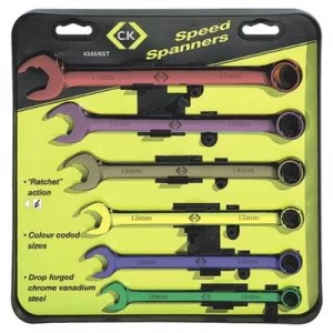 image of C.K. T4345/6ST Crowfoot wrench set 6 Piece 10 - 17 mm