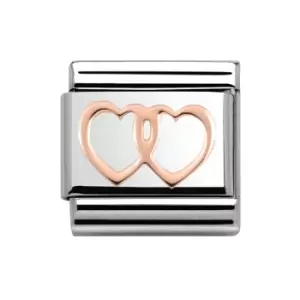 image of Nomination Classic Rose Gold Double Hearts Charm