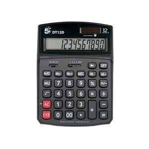 image of 5 Star Calculator Desktop BatterySolar power 2 Set Memory 12 Digit