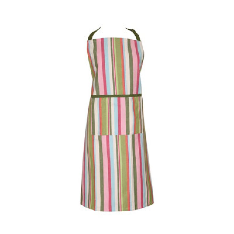 Image of Dexam Striped Recycled Cotton Adult Apron - Green