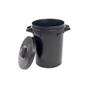 image of Stadium 90L Heavy Duty Round Dustbin Storage Container - Black