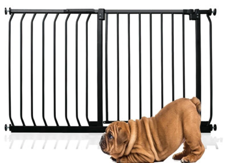 Image of Bettacare Elite Pressure Dog Gate, 107Cm - 116Cm, Matt Black, Pressure Fit Pet Gate For Dog And Puppy