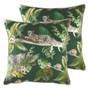 Image of Jungle Leopard Twin Pack Polyester Filled Cushions