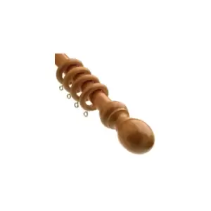 Image of Speedy County 28mm Wood Curtain Pole Set, Antique Pine, 400 Cm