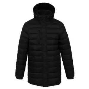 Kariban Mens Lightweight Long Padded Parka Jacket (XXL) (Black)