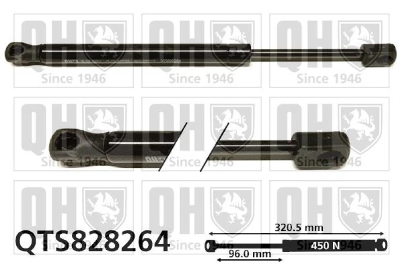 Image of QUINTON HAZELL Tailgate strut QUINTON HAZELL QTS828264