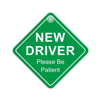 image of Suction Cup Diamond Sign - New driver please be patient - DH65 - Castle Promotions