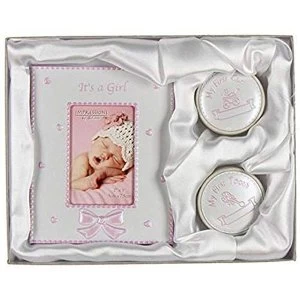 image of 2" x 3" - It's A Girl Photo Frame - First Tooth & Curl Boxes