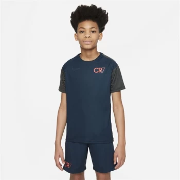 image of Nike Dri-FIT CR7 Big Kids Soccer Top - Navy/Grey