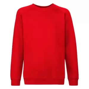 Image of Fruit Of The Loom Childrens/Kids Unisex Raglan Sleeve Sweatshirt (12-13) (Red)
