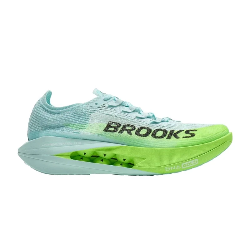 Image of Brooks Hyperion Elite 5 Shoes Blue Green SS26 Unisex, Size 45 - EUR