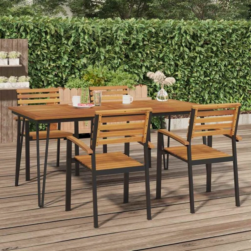 Image of VIDAXL Garden Table with Hairpin Legs 180x90x75cm Solid Wood Acacia vidaXL 8720845741570