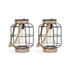 image of Solar Black Outdoor Lantern