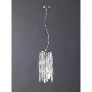 Image of Maddison Cylinder pendant light 2 bulbs polished chrome / crystal