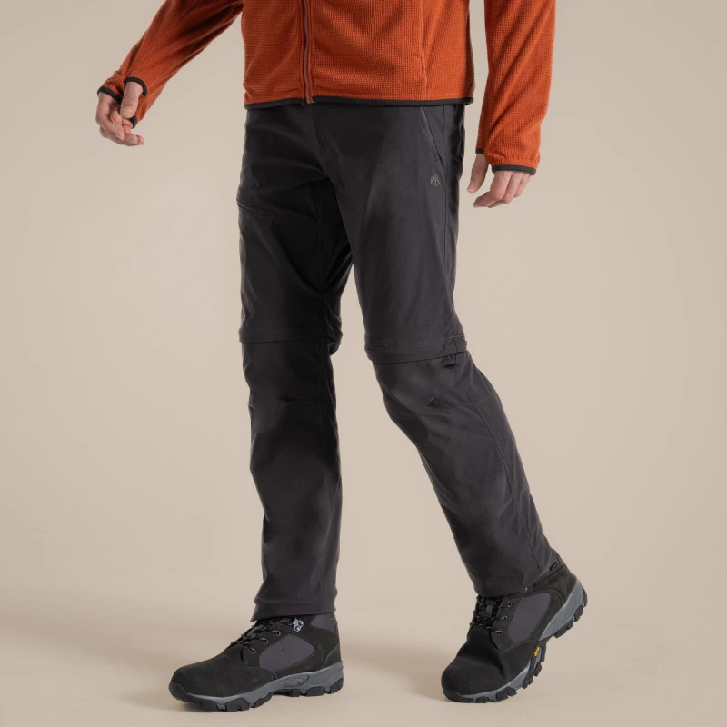 Image of Craghoppers Craghoppers Men NosiLife Pro Insect-Repellent Lightweight Stretch Zip-Off Trouser in Dark Grey Size: 34R Dark Grey 34R Male 506326000265