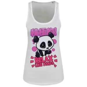 Handa Panda Ladies/Womens Relax Like Panda Floaty Tank (X Large (UK 14-16)) (White)