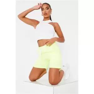 Image of I Saw It First Neon Yellow Turn Up Drawcord Shorts - Yellow