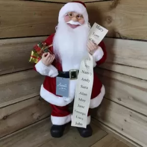 Image of Premier Decorations Ltd - 60cm Standing Indoor Santa Claus / Father Christmas with List and Parcels Plush Decoration