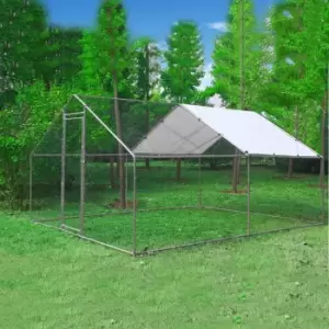 Image of Foxhunter Chicken Run Cage 3X4X2M Crc02 Metal Hammered Silver