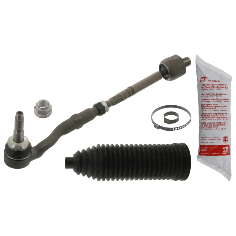 Image of FEBI BILSTEIN 40091 Tie Rod Front Axle Left, with grease, with bellow Rod Assembly (284)