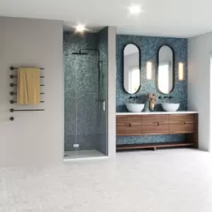 image of Aquarius 6 Hinged Shower Door 800mm Wide - 6mm Glass - Aqualux