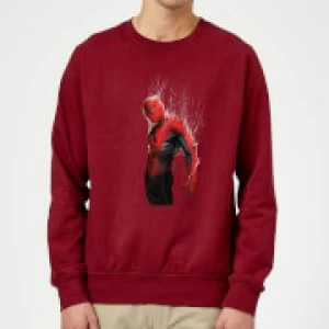 Image of Marvel Spider-man Web Wrap Sweatshirt - Burgundy - L